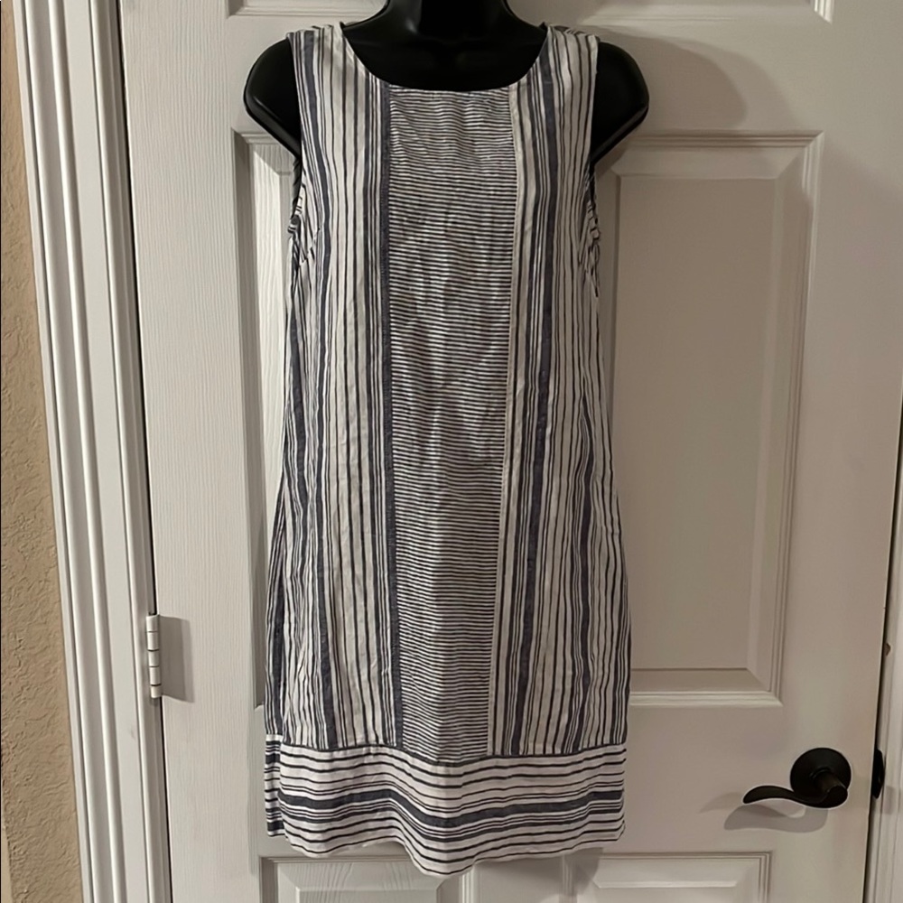 100% Linen Kenar Sleeveless Sheath Dress, Sz 0